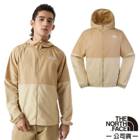 【The North Face】男 WindWall 輕薄款 防風防潑水可調節連帽外套.風衣.休閒夾克_81PO-QK7 礫石沙 N