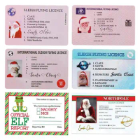 10pcs Plastic Cards Fake Santa Claus Flying Licence Christmas Eve Driving Sleigh Licence Kids Christmas Gift Merry Christmas