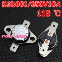 Free Shipping 10pcs/lot KSD301 115 degrees Celsius 115 C Normal Close NC Temperature Controlled Switch Thermostat 250V 10A
