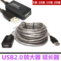 dhl or fedex 50pcs 5M 10M 15M 20M USB 2.0 Extension Cable Usb Extender Miner for Mini USB Connector Burning Goods