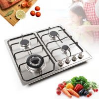 4 Burner Stove Gas Propane Range Tempered Ignition Camping Glass Cooktop