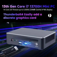 13th Gen Intel Mini Pc Core i5 1340P i7 1360P 13700H Nuc 2xLAN i225-V 2.5G Win11 2*DDR4 4x4K Display Wifi6 Thunderbolt 4
