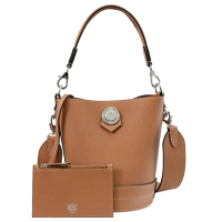 【MOYNAT】BALUCHON BB 低調簡約小牛皮手提包水桶包兩用包(淺咖)