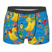 Custom Male Cool Big Bird Underwear Cookie Monster Boxer Briefs Stretch Shorts Panties Underpants