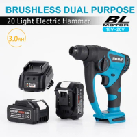 18V Brushless Electric Hammer 2in1 Cordless Rechargeable Electric Rotary Demolition Hammer Power Impact Drill For Makita Battery