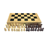 Folding Wood Chess Set Delicate Handcrafting Chess Game Board Set, Chess Board Set for Kids and Adult Travel Chess Game