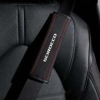 Car Seat Belt Nappa Leather Safety Belt Shoulder Covers For Volkswagen VW Scirocco Logo GTI Golf Polo Passat B6 Jetta Touran Car