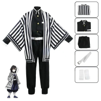 Đồng phục kimono Anime Kimetsu No Yaiba Iguro Obanai tóc giả cosplay trang phục Halloween