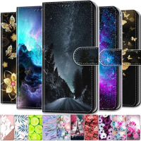 Leather Magnetic Case For Samsung Galaxy A02s A12 A02 S A32 A52 A72 A42 5G Cases Phone Cover Flip Wallet Painted Funda Etui