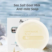 Goat's Milk Sea Salt Anti-mite Soap Goat's Milk Soap Horse Oil Soap Hand-made Mite-removing Soap Cleansing Hand Bath Soap 80g
