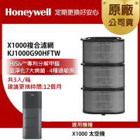 美國Honeywell X1000複合濾網3入組KJ1000G90HFTW(適用X1000 太空機)