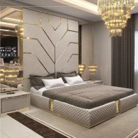 New Luxury Bedroom Furniture Microfiber Leather Bed King Size Frame Modern Bed Frame Bedroom Luxury Bed Modern Bedrooms