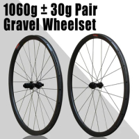 1060g Carbon Wheelset 700c Cycling Wheels 30mm Wideth Bicycle Wheelset Road Bike Wheel Disc Tubeless Carbon Bike Wheel