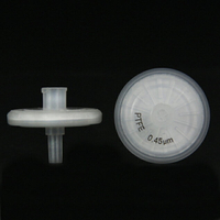 《Labfil》 PTFE 針筒過濾器 疏水(雙層膜)【100個/盒】 直徑13mm 孔徑0.45μm 實驗儀器 小飛碟