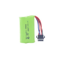 7.4V 500mAh SM-4P Plug Lithium Battery With USB Charging Line For EC16 RC Car,M416 Electric Gel Ball Blaster Backup Battery