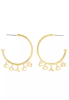 Coach 吊飾圈形耳環 - 金色 CCU64