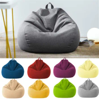 Large Bean Bag Cover Single Seat Sofa Cover High Back Lounger Beanbag Stuffed Toys Clothes Organizer Without Filler 70X80cm