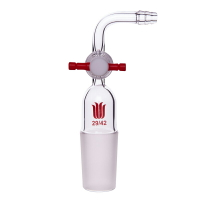 《SYNTHWARE》抽氣接頭 彎型  附TF活栓 Adapter ,Vacuum, With PTFE Stopcock