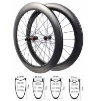 BIKEDOC WR2560 700c 3K Road Carbon Wheel 60mm Depth 25mm Wide Hub DT240 Carbon Road Bicycle Clincher Rims