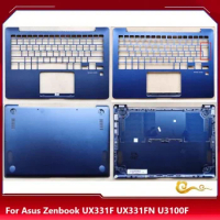 YUEBEISHENG New/Orig For ASUS Zenbook 13 UX331F UX331FN U3100F Palmrest US UK keyboard bezel upper cover /Bottom case,Blue