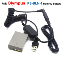 BLN-1 Spring DC Coupler PS-BLN1 Dummy Battery + Power Bank USB Cable For Olympus OM-D E-M5 E-M5II 2 E-M1 PEN-F E-P5 Camera