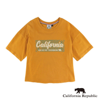 【California Republic】California窗花圖騰圓領短版純棉TEE