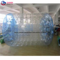 Funny Water Game Inflatable Cylinder Roller Ball 2.4X2.2M Human Hamster Inflatable Water Wheel For Pool