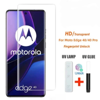 UV HD Curved Full Glue Tempered Glass For Motorola Edge 40 40 Pro Screen Protector Film For Motorola Moto X40 X30 S30 Pro Glass