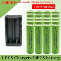 Bestselling100% original 18650 battery high-capacity 99900Mah 3.7V +charger,lithium-ion rechargeable battery for toy flashlights