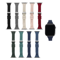 Apple Watch 全系列通用錶帶 蘋果手錶替用矽膠錶帶-粉/松綠/橄欖綠/古董白/黑/海軍藍/霧藍/深紅/暗灰色