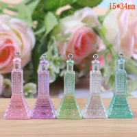10Pcs Simulation 3D Beer Alcohol Tower Bottle Resin Charms Earring Keychain Jewelry Making Pendants DIY Craft Findings