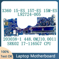 L92724-005 For HP X360 15-ES 15T-ES 15M-ES Laptop Motherboard 203038-1 448.0MJ10.0011 With SRK02 I7-1165G7 CPU 100% Tested Well