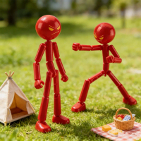 1 set figur aksi hebat Stickman yang boleh dirakit dan bergerak, model figur cetakan 3D, Z4F4