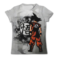 Dragon Ball Goku Super Saiyan Oversize T Shirts Men Women Clothes Short Sleeve T-shirt White Black Orange Breathable Jersey