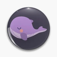 Tinytan Purple Whale Plush Soft Button Pin Clothes Collar Hat Decor Cute Brooch Funny Women Metal Badge Lapel Pin Creative