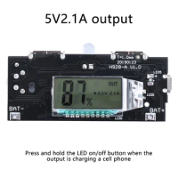 5V 1A 5V 2.1A Power Bank Module Mobile Power Booster Module DIY18650 Lithium Battery Digital Display Dual USB Charging Board