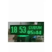 JAM MASJID MUSHOLA TOKO digital led Jadwal sholat running text Merah - Hijau - Biru - Putih 1 Meter