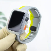 Case+Strap for Apple Watch Band Ultra 2 49mm 42mm 44mm 40mm Silicone Bracelet TPU Case Iwatch Series 9 8 7 6 SE 5 4 45mm 41mm