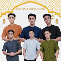 PROMO BUNDLING 150k Dapat 2 - Koko Kurta Muslim Dewasa Atasan Pria Slimfit Lengan Pendek Ar-Rayyan