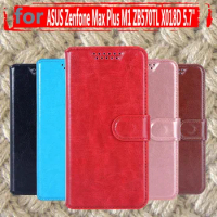Flip Covers On ZB570TL PU Leather Cases For ASUS Zenfone Max Plus M1 ZB570TL X018D 5.7" Cases Wallet Stand Slot Full Housing