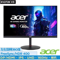 Acer 宏碁 XV272K V3 27型IPS 4K電競螢幕 AMD FreeSync Premium