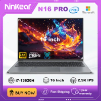 Ninkear N16 Pro Laptops 16" Intel Core i7-13620H 2.5K 165Hz WiFi 6 32GB RAM 1TB SSD Gaming Computer Laptop Windows 11 Notebook
