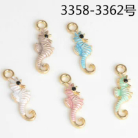 10pcs The New Oil Drop enamel sea horse charms, nautical Earrings Pendant DIY in alloy jewelry accessories manufacturers selling