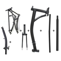 Collapsible Bike Parts High Quality Titanium Folding Bike Frame Set with Black Color 16 Inches