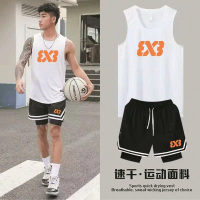 Áo Vest Màu Xanh Bắc Carolina, Phong Cách Mỹ 3X3, Bộ Quần Đùi Giả Hai Mảnh, Nhanh Khô, Thích Hợp Cho