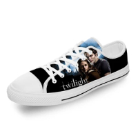 Twilight Saga Movie Vampire White Funny Cloth 3D Print Low Top Canvas Fashion Shoes Men Women Lightweight Breathable Sneakers