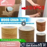 1/3/5PCS Realistic Wood Grain Repair Duct Furniture Renovation Adhensive Skirting Waist Line Floor Stickers Home Decor