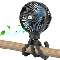 REUP Stroller Fan Hand Held Rechargeable USB Bladeless Small Folding Fans Mini Ventilator Silent Table Outdoor Cooler Neck Fan