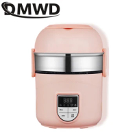DMWD Multi-function Mini Rice Cooker Non-Stick Small Cooking Hot Pot Portable Thermal Heating Lunch Box Food Container Warmer