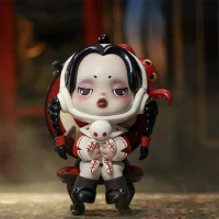 Kawaii Hot Skullpanda X The Addams Family Action Figure Doll Toys Cute Skullpanda Figures Decoration Gifts for Kids Girls